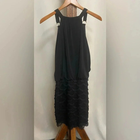 Guess Women’s Janey Mini Halter Top Lace Bottom Little Black Dress‎ Size 8 NWT - Picture 8 of 12